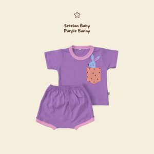 Minieclub Setelan Purple Bunny