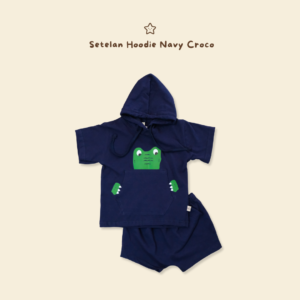 Minieclub Setelan Hoodie Navy Croco