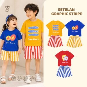 Minieclub Setelan Graphic Stripe
